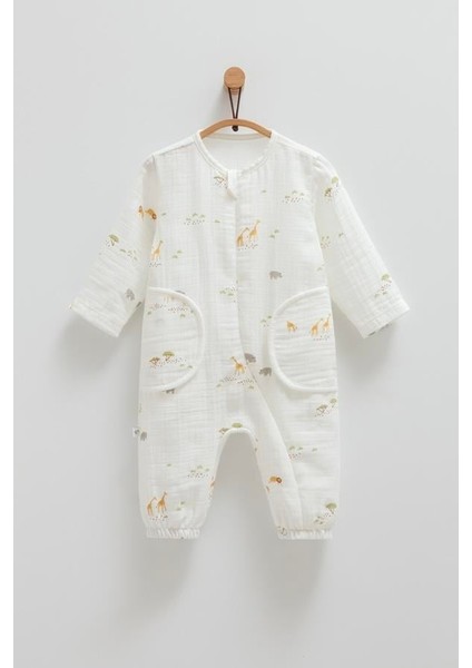 Bebek Tulum Müslin Zürafa Desenli