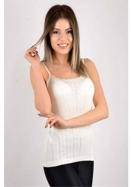 TKD0200 Tutku Kadın Jakarlı Ip Askılı Atlet 6'lı Ekonomik Paket