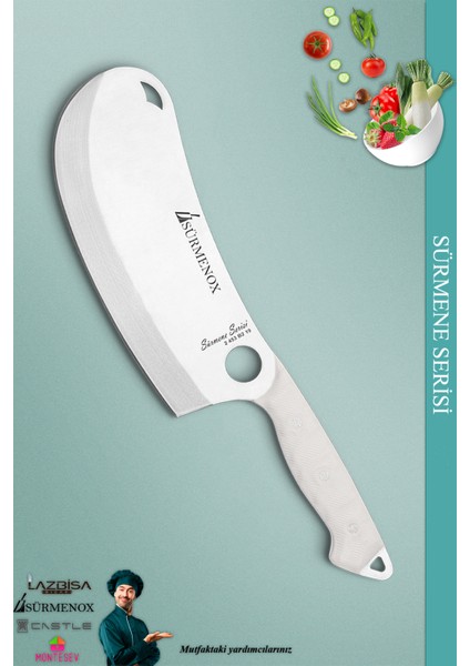 Sürmene Serisi Mutfak Bıçak Börek Bıçağı Pizza Pide Salata Bıçağı Beyaz ( MFT-002 )