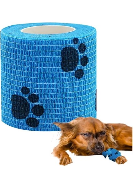 7.5 cm x 4.5 Metre Köpek Kedi Pati Bandajı Yapışkanlı Elastik Sargı Su Geçirmez Yara Bakım Bandı
