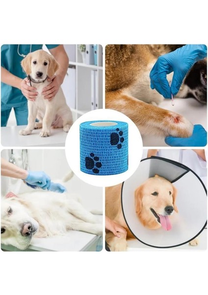 7.5 cm x 4.5 Metre Köpek Kedi Pati Bandajı Yapışkanlı Elastik Sargı Su Geçirmez Yara Bakım Bandı fiyatları