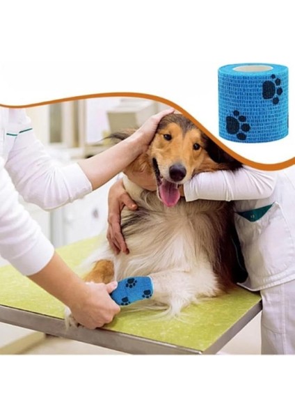 7.5 cm x 4.5 Metre Köpek Kedi Pati Bandajı Yapışkanlı Elastik Sargı Su Geçirmez Yara Bakım Bandı modelleri