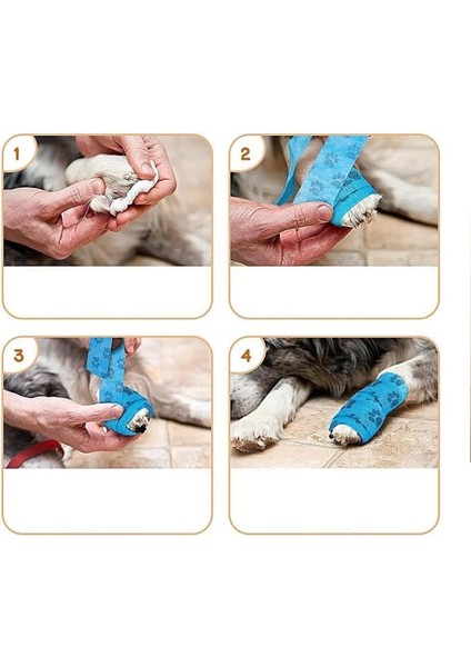 7.5 cm x 4.5 Metre Köpek Kedi Pati Bandajı Yapışkanlı Elastik Sargı Su Geçirmez Yara Bakım Bandı fırsatları