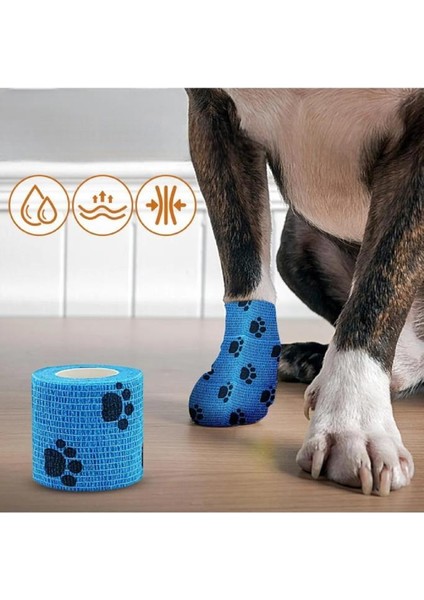 7.5 cm x 4.5 Metre Köpek Kedi Pati Bandajı Yapışkanlı Elastik Sargı Su Geçirmez Yara Bakım Bandı indirimleri