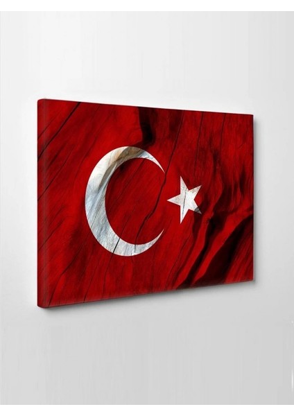 Kanvas Tablo Türk Bayrağı (Ay Yıldız) LED Işıklı