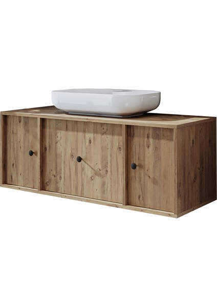 Gusto Ayaksız Oval Lavabolu Mdf 120 cm Çekmeceli Banyo Dolabı indirimleri