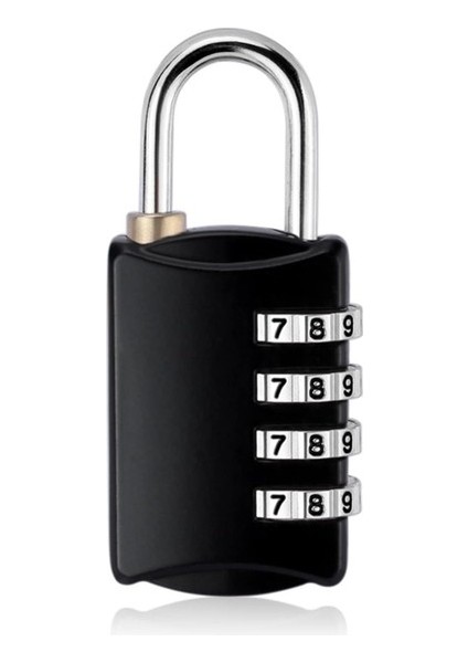 Soyunma Için 4 Haneli Kombinasyon Asma Kilit, Römork Bavul Siyah 1size Için Paslanmaz Çelik Disk Kombinasyon Asma Kilit Mini Kilit (Yurt Dışından)