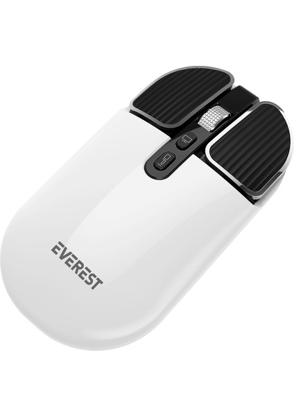 SM-620 2in1 Bluetooth+2,4ghz Şarjlı Beyaz Süper Sessiz Mobil-Tv-Pc Destekli Kablosuz Mouse