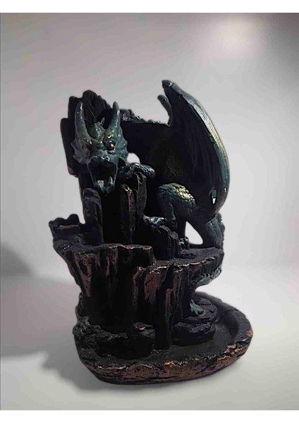 Akvaryum Dekoru 18x12 Ejderha & Baykuş Çift Taraflı