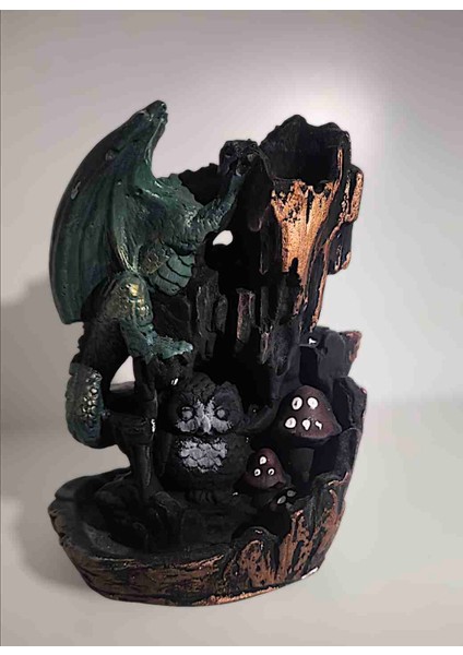 Akvaryum Dekoru 18x12 Ejderha & Baykuş Çift Taraflı fiyatları