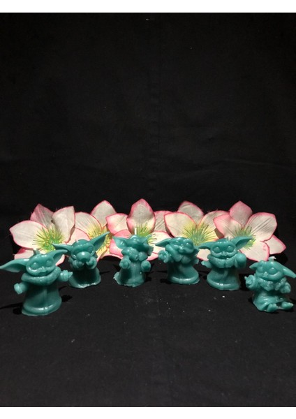 Baby Yoda 6'lı Set Figür Mum Yeşil