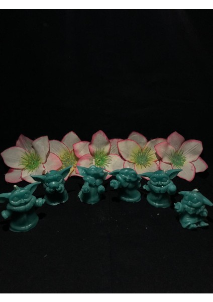 Baby Yoda 6'lı Set Figür Mum Yeşil modelleri
