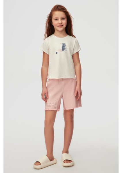 08-14 Yaş Kız Çocuk Ekru Buıldıng T-Shirt - Ekru fiyatları