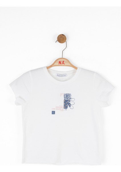 08-14 Yaş Kız Çocuk Ekru Buıldıng T-Shirt - Ekru indirimleri