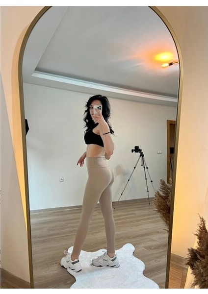 Bej Toparlayıcı Yüksel Bel Şardonlu Korse Detaylı Tayt modelleri