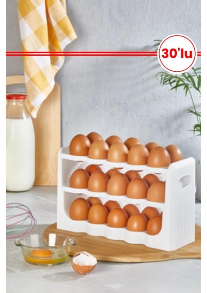 30’lu Yumurta Organizer ve 3 Adet Asılabilir Buzdolabı Düzenleyici Set