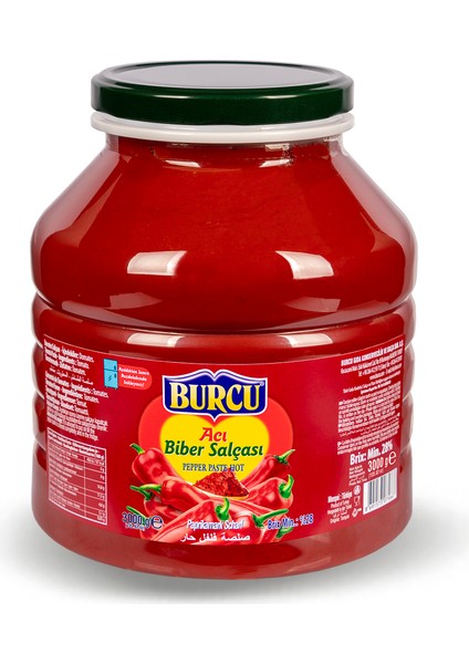 Ev Tipi Acı Biber Salçası Cam 3200 gr