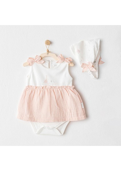 Kız Bebek Elbise Takim Dress Band Set Love Family AC25505