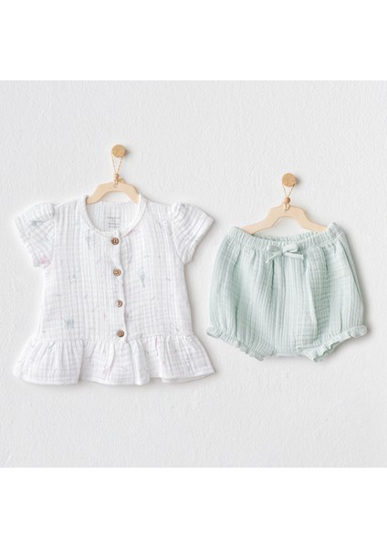 Kız Bebek Zıbın Set 2'li Side Snap Set Love Family AC25509