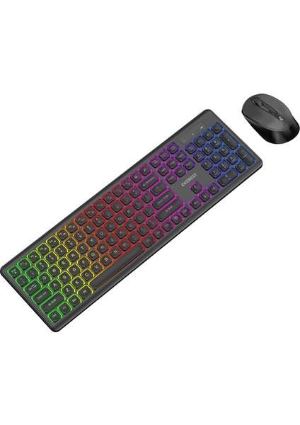 KM-319BT Siyah 2.4g+Bt1+Bt2 Çoklu Cihaz Bağlantılı Q Set Kablosuz Klavye + Mouse modelleri