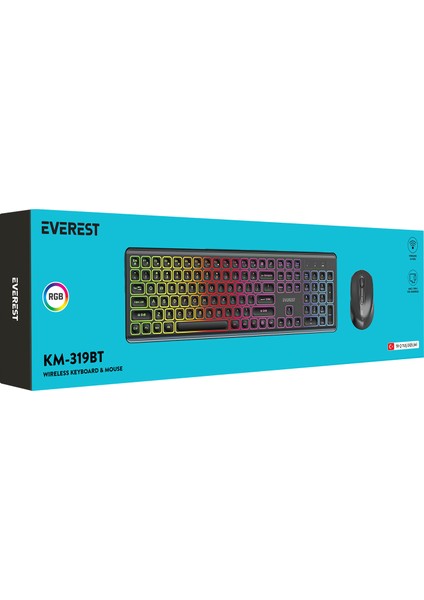 KM-319BT Siyah 2.4g+Bt1+Bt2 Çoklu Cihaz Bağlantılı Q Set Kablosuz Klavye + Mouse indirimleri