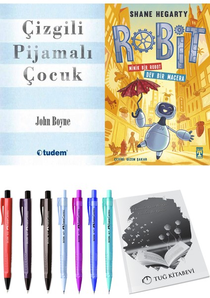 Çizgili Pijamalı Çocuk ve Robit - Minik Bir Robot Dev Bir Macera