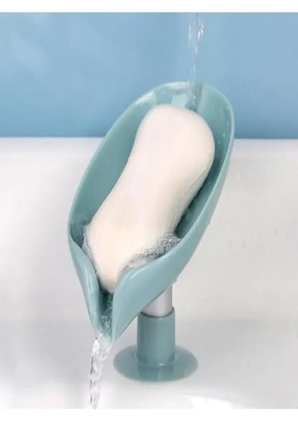 Vantuzlu Sabunluk, Su Giderli Yaprak Şeklinde Sabunluk, Mutfak Banyo Süngerliği ve Sabunluğu (1 Adet)