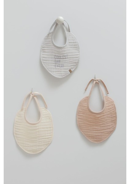 3'lü Gri Bebek Mama Önlüğü