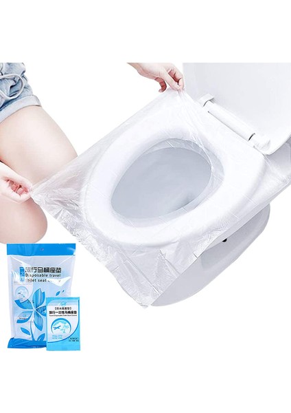 50 Adet Biyobozulur Kullanımlık Klozet Kapağı Poş Seyahat Tipi Taşınabilir Klozet Kılıfı