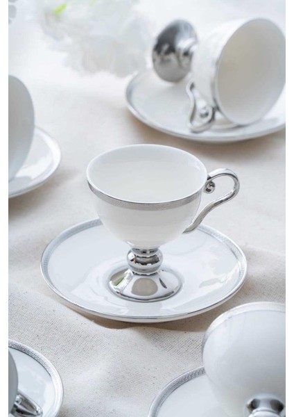 HXF-06551 Thelma Silver Beyaz 6'lı Kahve Fincan Takımı fiyatları