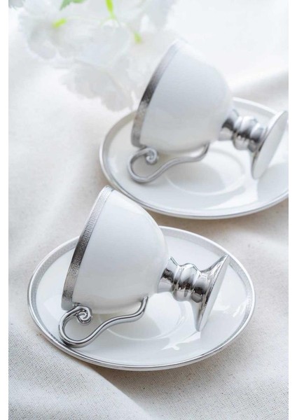 HXF-06551 Thelma Silver Beyaz 6'lı Kahve Fincan Takımı modelleri