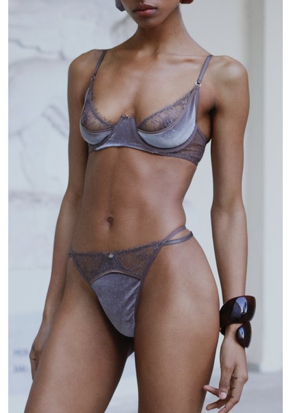 Idylle Kadife Sütyen Vizon Gri modelleri