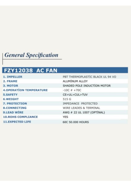 120X120X38 220V Ac 5 Kanatlı Rulmanlı Better Fan fiyatları
