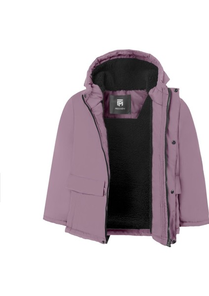 Erkek Çocuk Içi Kürklü Su ve Rüzgar Geçirmez Kapüşonlu 3 Cep Kışlık Mont & Kaban & Parka ML-FMPÇ-110