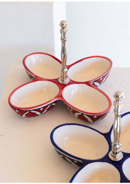 Corallo Çerezlik Kırmızı 4 Bölmeli 28X28X21 cm modelleri