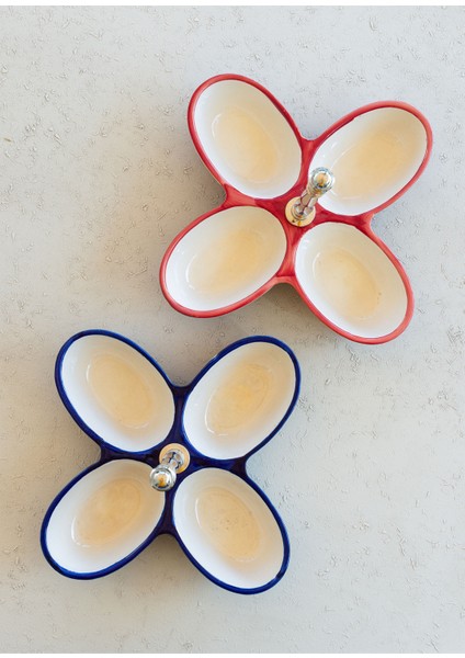 Corallo Çerezlik Kırmızı 4 Bölmeli 28X28X21 cm