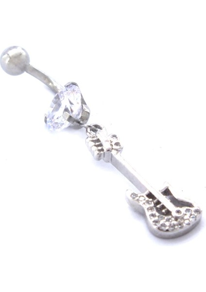 316L Çelik Zirkon Taşlı Gitar Piercing PRC-128