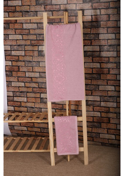 2 Parça Banyo Havlu Takımı Pamuklu Şah Desen fiyatları