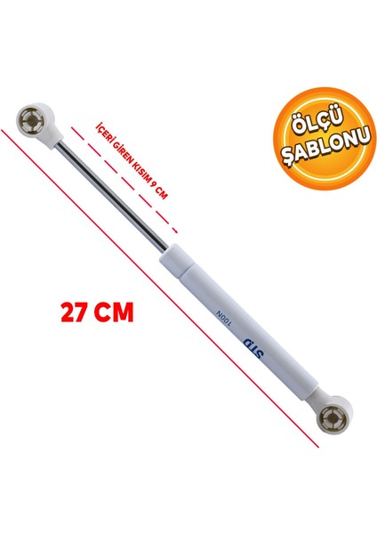 Kapak Dolap Amortisörü Gazlı Piston Hidroliği Beyaz (27 cm 100N) fiyatları