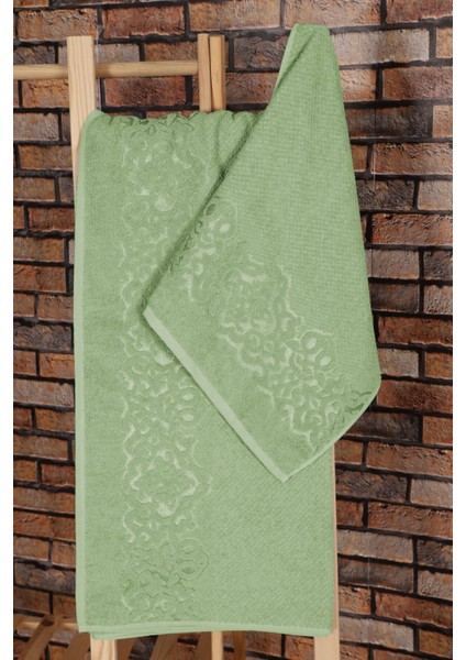 2 Parça Banyo Havlu Takımı Pamuklu Şah Desen modelleri