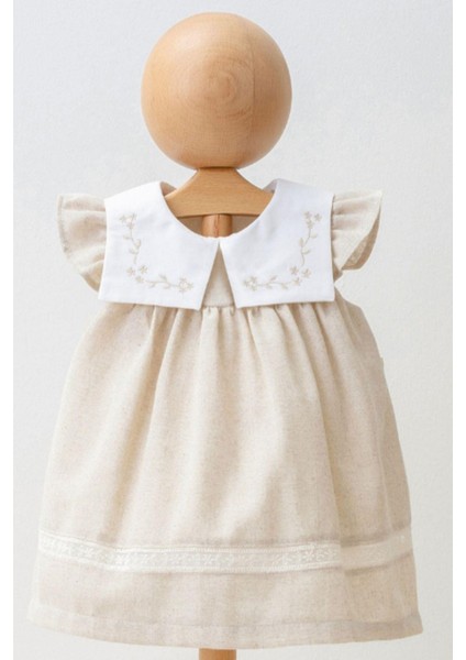 Kız Bebek Kare Yaka Keten Elbise fiyatları