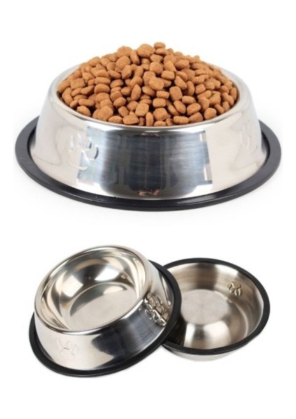 Büro Ev Evcil Hayvanı Için 15CM Mini Çelik Kedi Köpek Mama Kabı