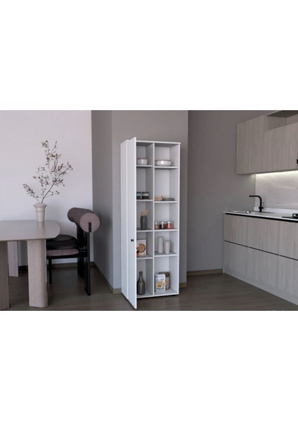 Tdesigno Portre Çok Amaçlı Dolap,10 Raflı, 1 Kapaklı Mutfak Dolabı Kiler Dolabı Banyo Dolabı fırsatları