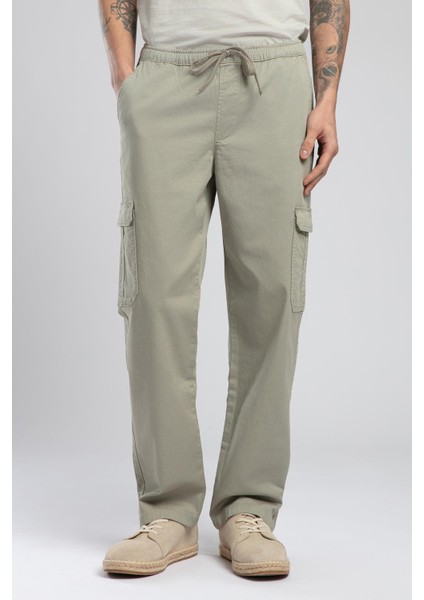 Jogger Cargo Erkek Dokuma Pantolon Haki