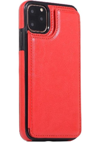 Kart Tutucu Kart Yuvaları Toka ile IPhone 11 Pro Pu Deri Için Cüzdan Kılıf (Yurt Dışından)