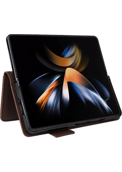 Samsung Galaxy Z Için Flip Case Fold 6 Kart Yuvaları Tutucu Manyetik Yan Pu (Yurt Dışından) modelleri