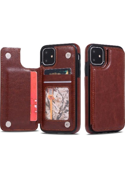 Kart Tutucu Çift ile IPhone 11 Pu Deri Kickstand Için Cüzdan Kılıf (Yurt Dışından) fiyatları