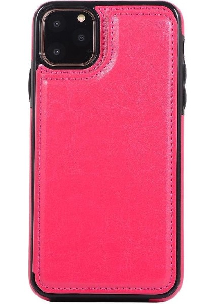 Kart Tutucu Kart Yuvaları Toka ile IPhone 11 Pro Pu Deri Için Cüzdan Kılıf (Yurt Dışından)