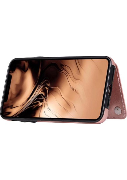 Kart Tutucu Kart Yuvaları Toka ile IPhone 11 Pro Pu Deri Için Cüzdan Kılıf (Yurt Dışından)