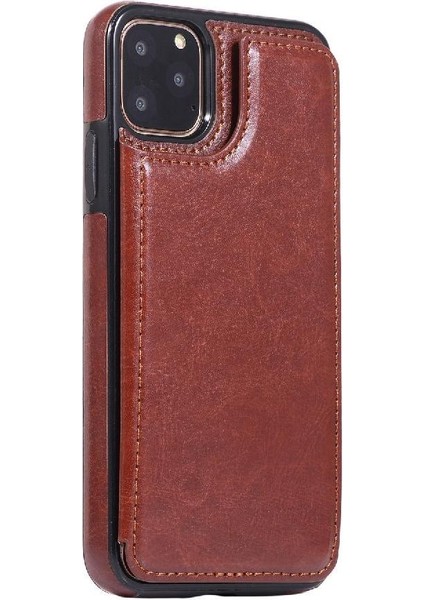 Kart Tutucu Kart Yuvaları Toka ile IPhone 11 Pro Pu Deri Için Cüzdan Kılıf (Yurt Dışından)